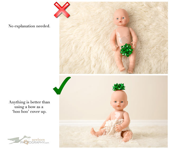 Christmas Baby Photo Tip - Where to place a bow